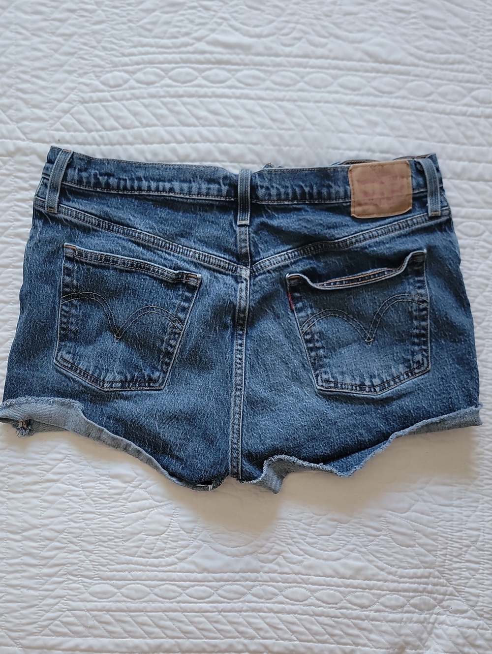 501 Levi's Dark Blue Denim Cutoff Button Fly Shorts
